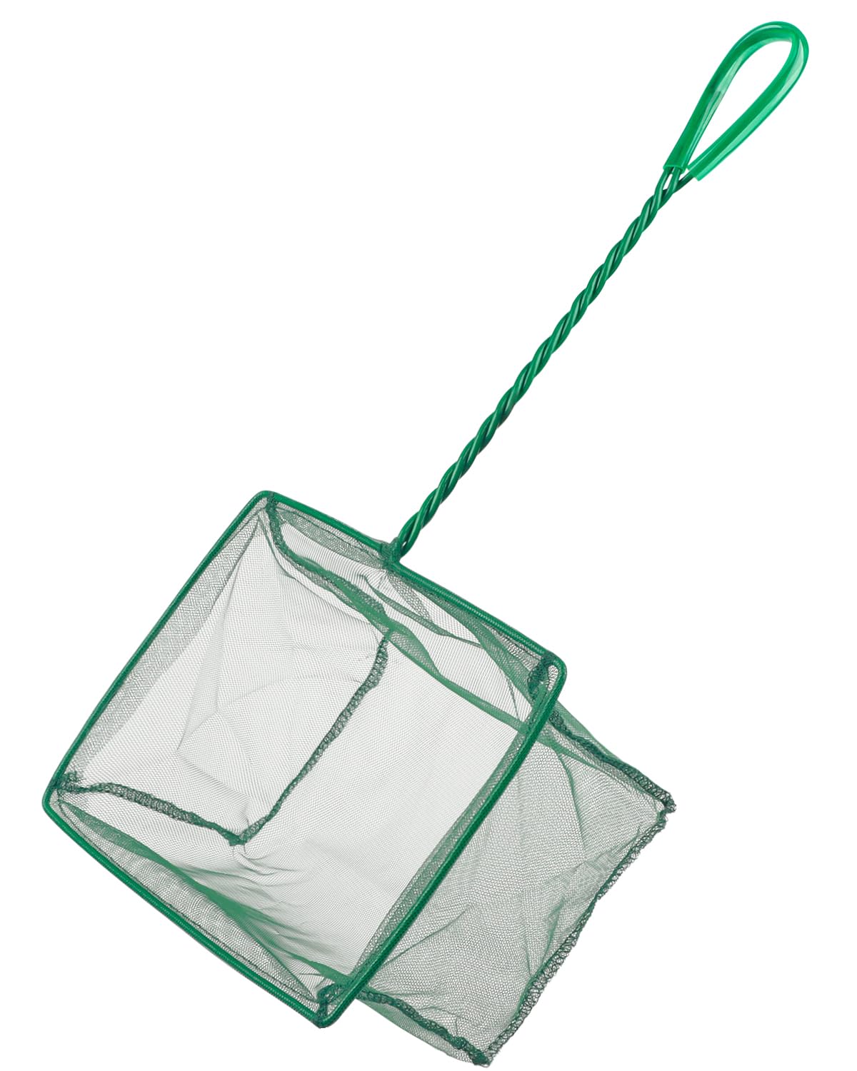 Pawfly Aquarium Fish Net with Braided Metal Handle Square Net with Soft Fine Mesh Sludge Food Residue Wastes Skimming Cleaning Net for Fish Tanks Small Koi Ponds and Pools