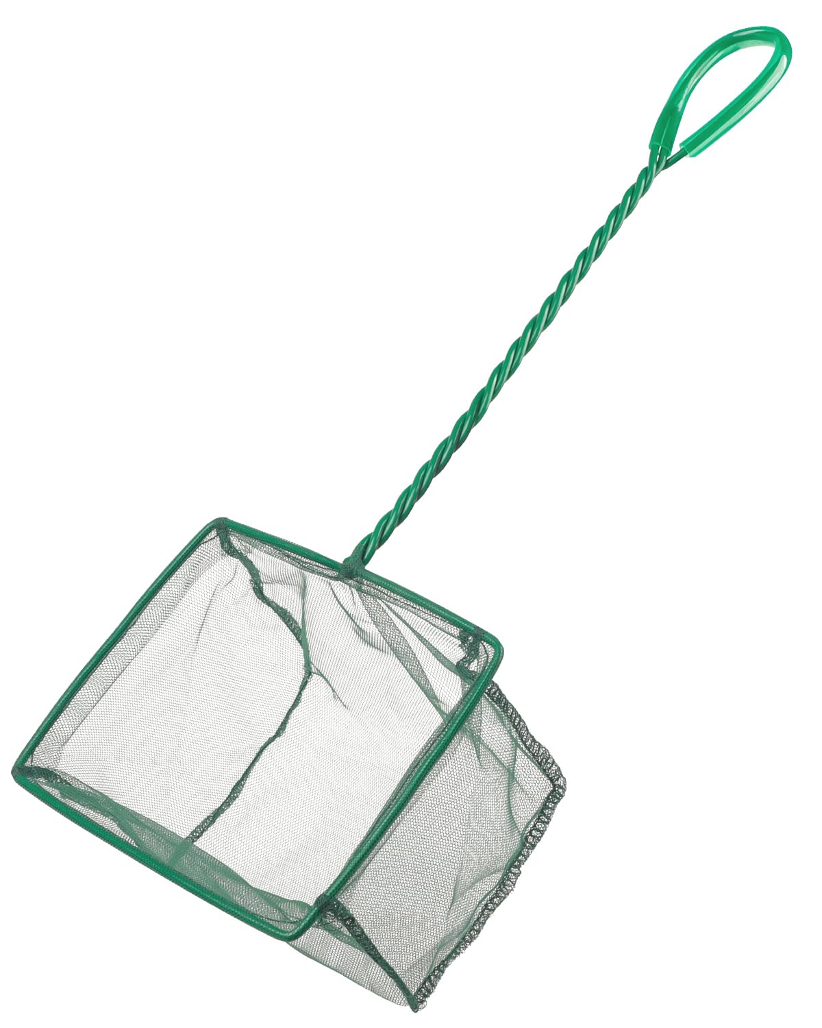 Pawfly Aquarium Fish Net with Braided Metal Handle Square Net with Soft Fine Mesh Sludge Food Residue Wastes Skimming Cleaning Net for Fish Tanks Small Koi Ponds and Pools