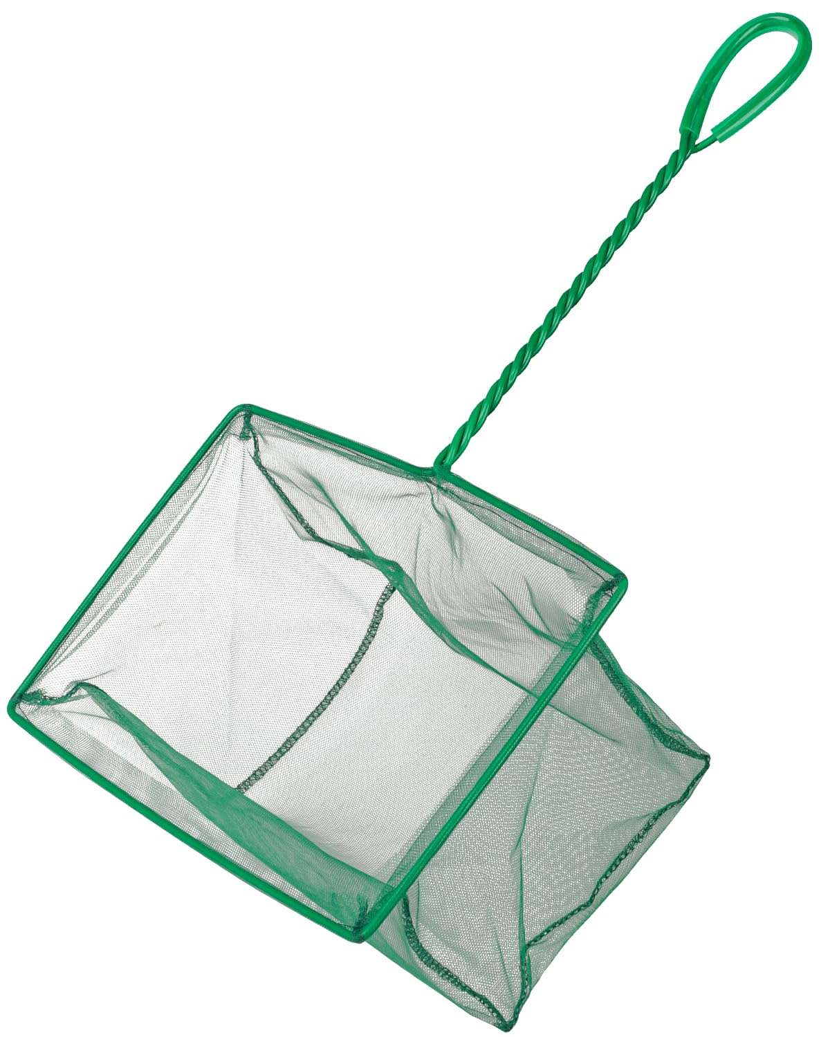 Pawfly Aquarium Fish Net with Braided Metal Handle Square Net with Soft Fine Mesh Sludge Food Residue Wastes Skimming Cleaning Net for Fish Tanks Small Koi Ponds and Pools